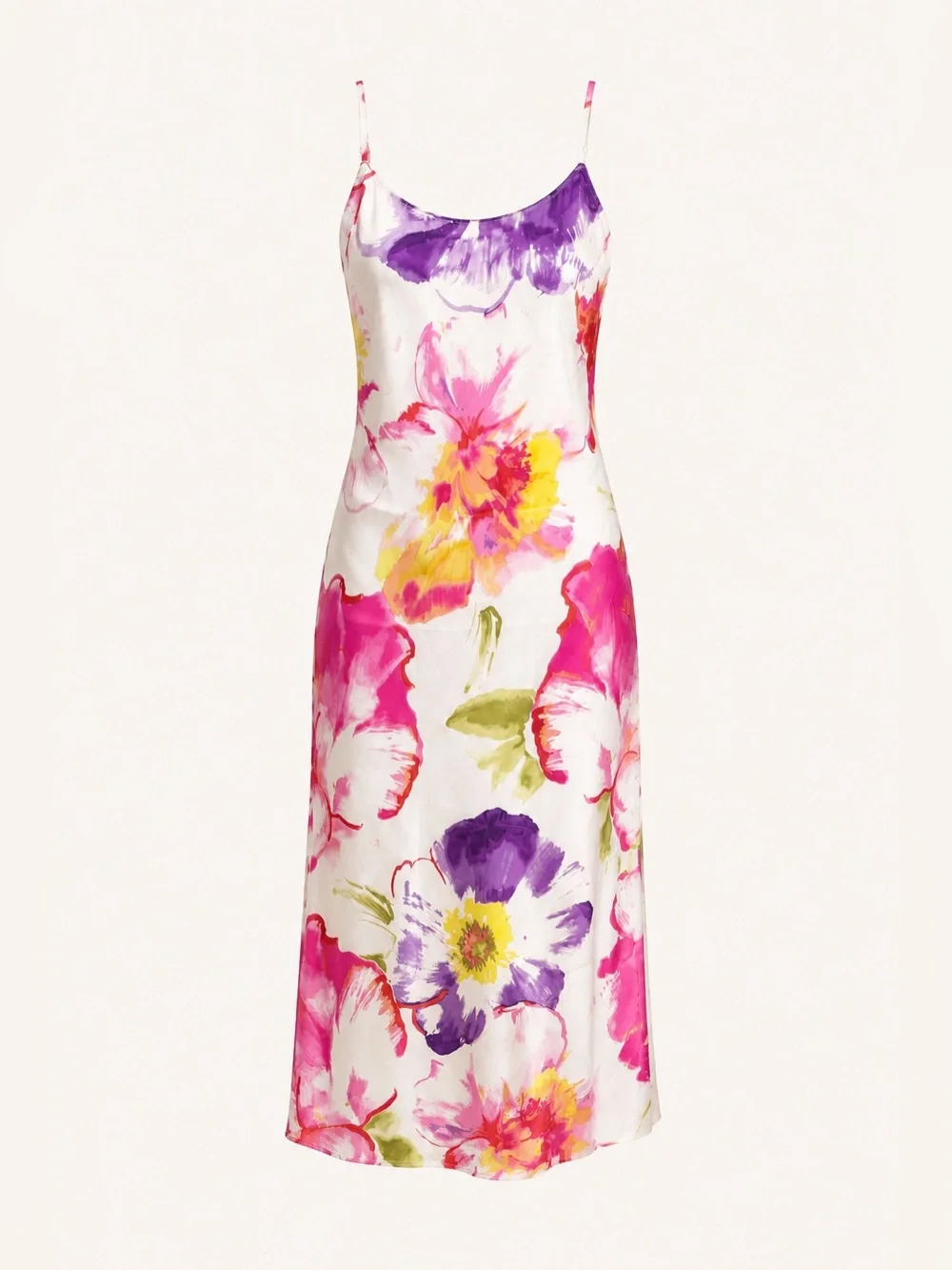 Natori Floral Chemise Robe Set Watercolor Matching Belt S